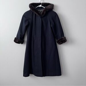 Stephanie Mathew's Kids Blue Long Wool Blend Coat Size 7